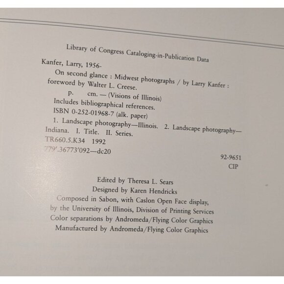 On Second Glance Midwest Photography Book by Larry Kanfer Hardcover 1992 - Picture 4 of 11